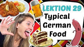 GERMAN LESSON 29 Must EAT amp DRINK in GERMANY Typical German Food and Drinks 🍻🍰 [upl. by Liew239]