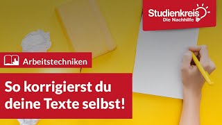 So korrigierst du deine Texte selbst  Arbeitstechniken lernen mit dem Studienkreis [upl. by Hunsinger]