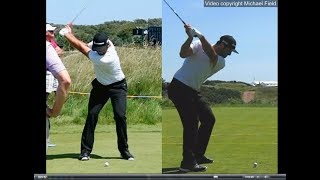 Jon Rahm golf swing  Long Iron faceon amp downtheline July 2017 [upl. by Evelinn813]