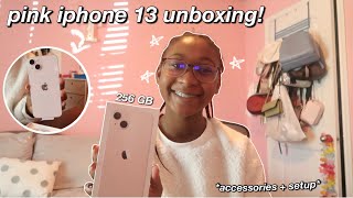 IPHONE 13 UNBOXING amp SETUP pink  256 GB  vlogmas day 8 [upl. by Hsu242]