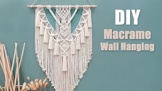 How To Make a Bohemian Macramé Wall Hanging   Beginner Friendly DIY Tutorial [upl. by Lambart]