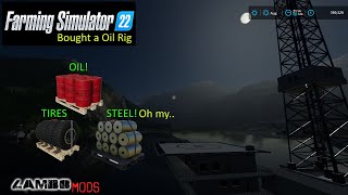 Oil Steel and Tires OH MY  Custom Production Oil Rig FS22 [upl. by Murtha]