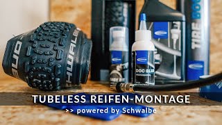 Tubeless ReifenMontage  powered by Schwalbe [upl. by Selrac581]