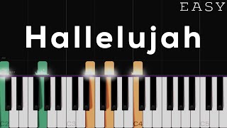 Hallelujah  Leonard Cohen  EASY Piano Tutorial [upl. by Ateuqal]