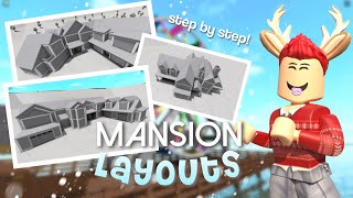 3 FREE Bloxburg Large MANSION Layouts  Step by Step Tutorials  Free to Use [upl. by Nanette769]