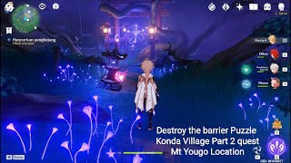 Destroy the barrier Puzzle Mt yougou location quest Inazuma  genshin impact [upl. by Doyle882]