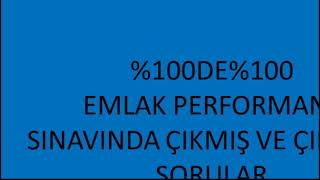 \u00100 çıkmış emlak sorularıEmlak danışmanlığı performans sorularıSeviye 5 emlak sınav soruları [upl. by Christoffer]