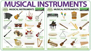 Musical Instruments Vocabulary  Names of musical instruments in English  Learn English Vocabulary [upl. by Lidah]