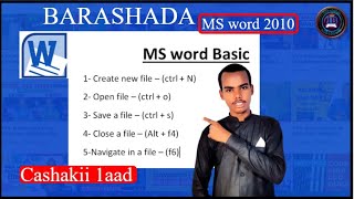 1Barashada ms word basic 5qodob kubaro [upl. by Ennovyahs107]