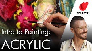 Acrylic Painting for Beginners Techniques amp Supplies [upl. by Gladi615]