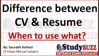 Difference between CV amp resume When to use what [upl. by Converse682]