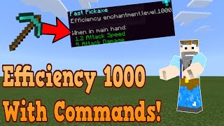 How to create EFFICIENCY 1000 With Commands on Minecraft Bedrock Edition [upl. by Garald]