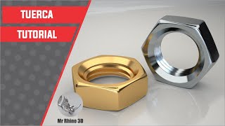 Tutorial Rhino 3D  Tutorial Rhino Full  Modelar una Tuerca [upl. by Yggam]