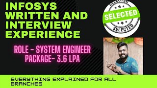 Infosys Interview Experience  Role  System Engineer  Selected [upl. by Ameekahs]