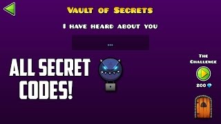 ALL VAULT OF SECRETS CODES  Geometry Dash 21 HIDDEN SECRETS [upl. by Maximilianus]