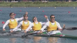 Australia Gold  Mens Kayak Four 1000m  London 2012 Olympics [upl. by Merceer471]