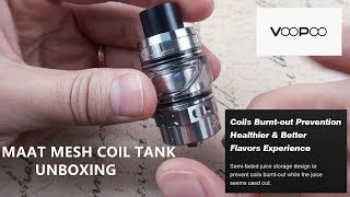 Voopoo MAAT Mesh Coil Subohm Tank  Easy Coil Replacing Smooth Airflow Great Flavor [upl. by Yznyl]