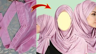 Criss Cross hijab Design cutting and stitching in Hindiinstant hijab design 🧕 ready to wear Hijab [upl. by Attiuqehs14]