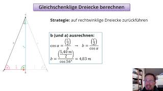 Berechnungen im gleichschenkligen Dreieck [upl. by Seek]