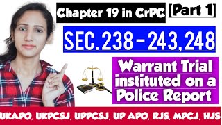 CrPC Lecture 18 Chapter 19 CrPC  Warrant Trial  Sections 238 to 250 Crpc  Warrant Trial  part 1 [upl. by Kiersten941]