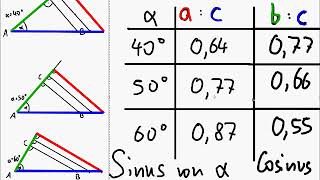 Trigonometrie  Seitenverhältnisse am rechtwinkligen Dreieck [upl. by Ylekalb]