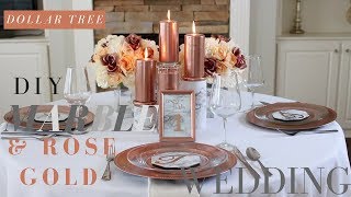 DIY Marble amp Rose Gold Wedding Decorations  Dollar Tree Wedding Centerpiece [upl. by Rodriguez969]