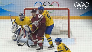 Mens Ice Hockey Beijing 2022  Sweden v Latvia highlights [upl. by Couchman]