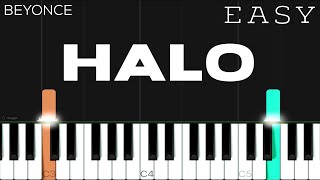 Beyoncé  Halo  EASY Piano Tutorial [upl. by Anwahsak]