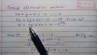 Gauss elimination method [upl. by Zil652]