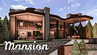 Bloxburg Mansion Modern Minimalist No LargePlot House Build [upl. by Annaeirb]