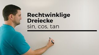 Rechtwinklige Dreiecke sin cos tan Hypotenuse AnGegenkathete  Mathe by Daniel Jung [upl. by Bartel851]