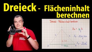 Dreieck  Flächeninhalt berechnen  Lehrerschmidt [upl. by Boigie]