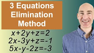 Solving Systems of 3 Equations Elimination [upl. by Colier561]