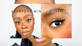 HOW TO EASY WINGED EYELINER TUTORIAL  BEGINNER FRIENDLY [upl. by Glover]