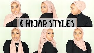 6 SIMPLE HIJAB STYLES USING 1 SCARF  Aysha Abdul [upl. by Leoline590]