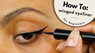 EASY Winged Eyeliner Tutorial  Beginner Friendly [upl. by Llerdnad932]