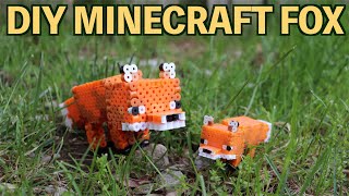 DIY 3D Minecraft Fox Perler Bead Figure [upl. by Nylirac]