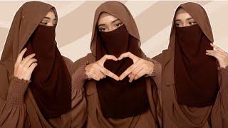 Hijab With Niqab Tutorial 🤎  Full Coverage Hijab Style [upl. by Boyd192]