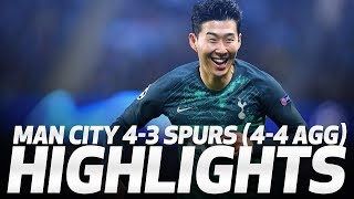 HIGHLIGHTS  Man City 43 Spurs 44 on agg  UEFA Champions League quarterfinal second leg [upl. by Jedthus180]