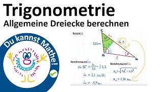 Trigonometrie  Allgemeine Dreiecke berechnen [upl. by Lecirg701]