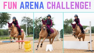 FUN ARENA CHALLENGE Jumps Flying Changes [upl. by Enidlarej733]