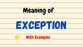 Daily vocabulary  Exception Meaning  Vocabgram [upl. by Ecertak]