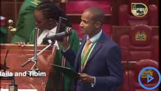 Babu Owino mentions Raila and tibim in his swearing in at parliament [upl. by Lemor]