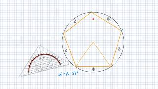 Mathe 9  Ein regelmäßiges Fünfeck konstruieren regelmäßiges Vieleck [upl. by Varion]