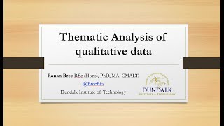 Introduction to thematic analysis of qualitative data [upl. by Mikes]