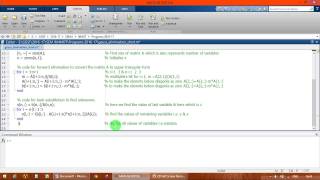 Gauss Elimination  Simple MATLAB CODE PROGRAMMING [upl. by Conan751]