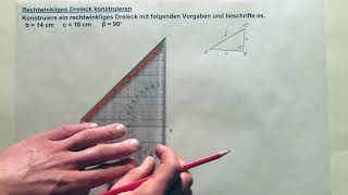 Tutorial Rechtwinkliges Dreieck konstruieren [upl. by Ecenahs]