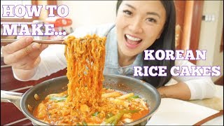 HOW TO MAKE KOREAN SPICY RICE CAKES LETS EAT  SASVlogs [upl. by Amandy]