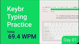 Keybr Typing Practice  Day 01 challenge  Best way to Typing Practice [upl. by Eyot]