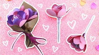 DIY Mini Lollipop Flower Bouquet 💐 Papercrafts [upl. by Amsirhc]